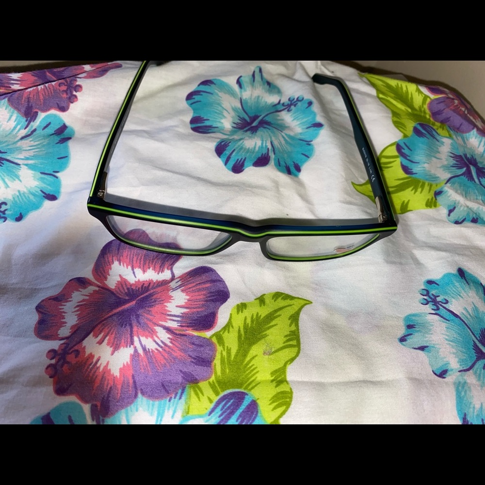 Maui Jim eye glass frames teal blue w/ lime - Picture 8 of 8